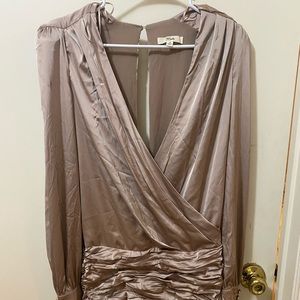 Tan satin dress